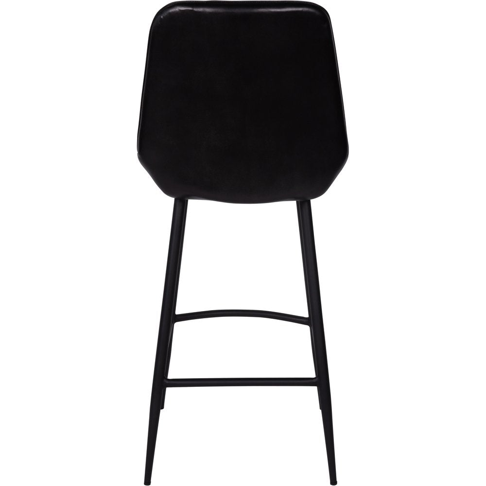 Product photograph of Libra Interiors Pair Of Pembroke Leather Bar Stools In Charcoal from Olivia's.