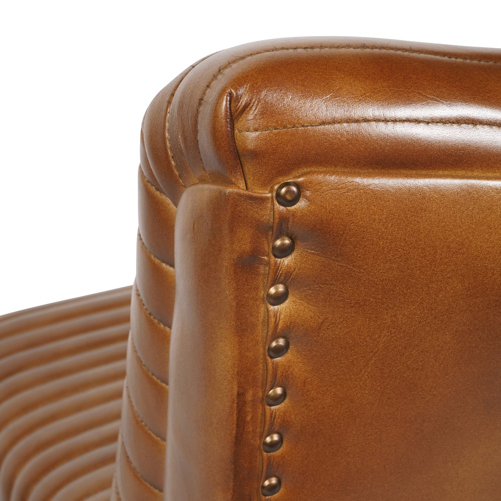 Product photograph of Libra Interiors Trinity Leather Occasional Chair In Cognac from Olivia's.