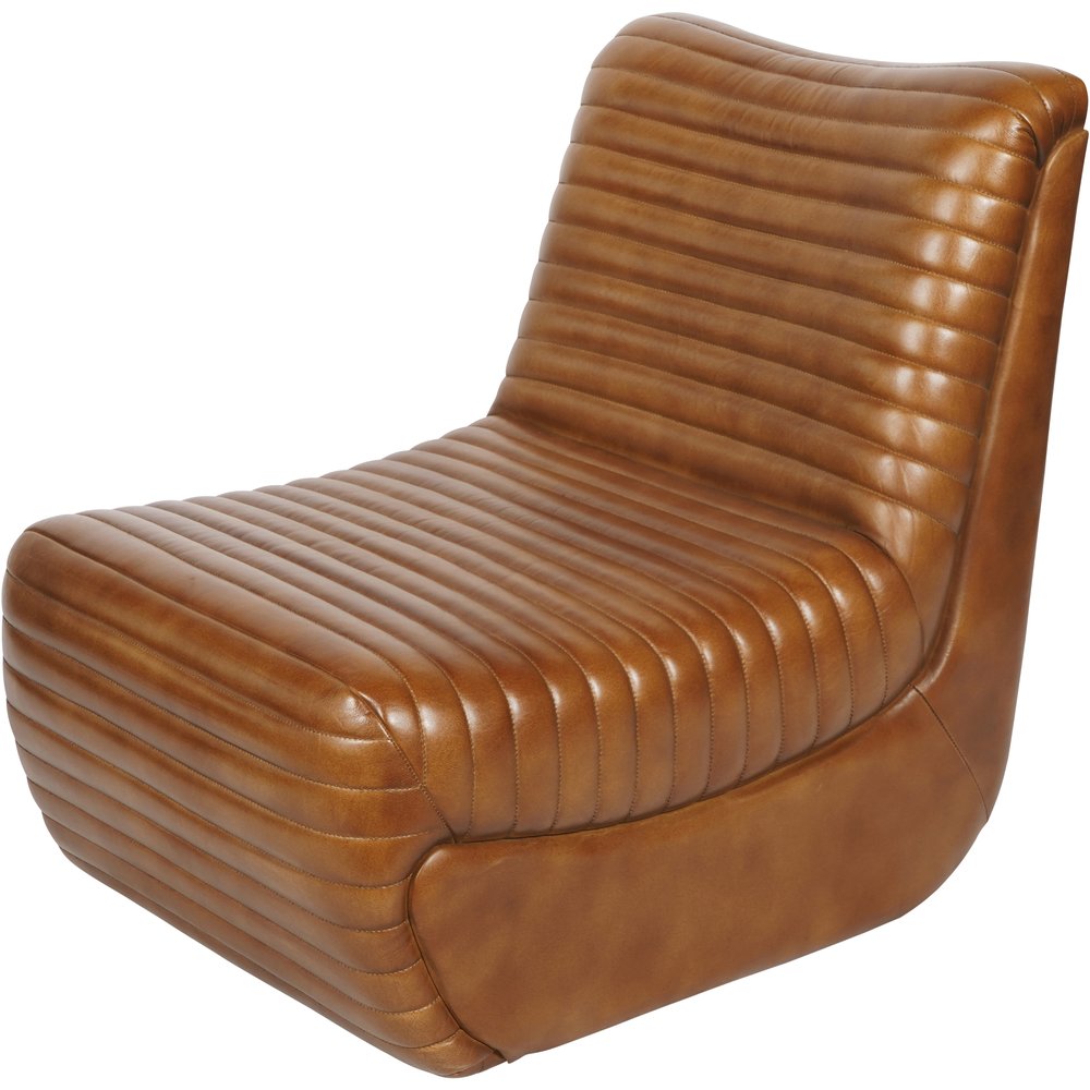 Product photograph of Libra Interiors Trinity Leather Occasional Chair In Cognac from Olivia's.