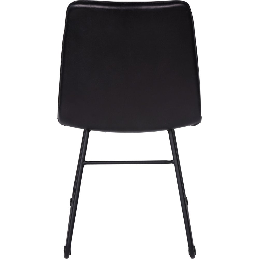 Product photograph of Libra Interiors Pair Of Robinson Leather Dining Chairs In Charcoal from Olivia's.