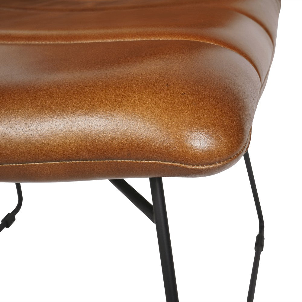 Product photograph of Libra Interiors Arthur Leather Chair In Cognac from Olivia's.