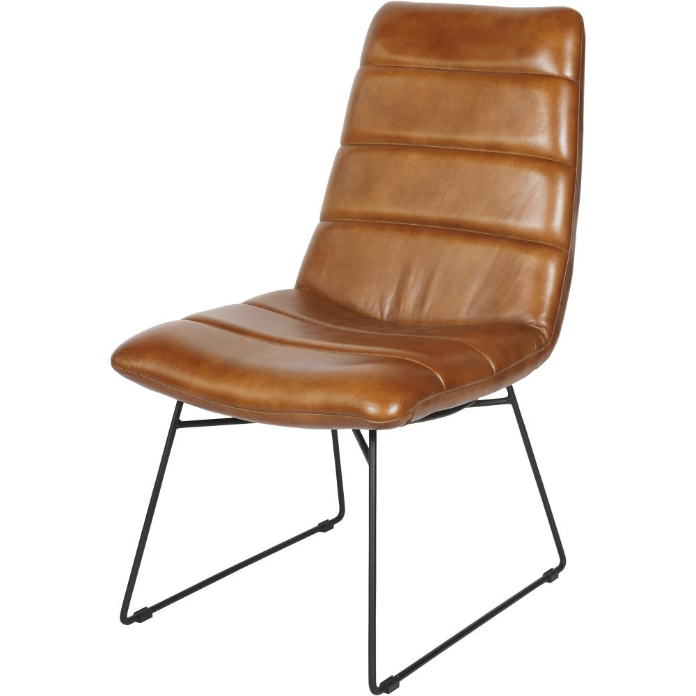 Product photograph of Libra Interiors Arthur Leather Chair In Cognac from Olivia's.