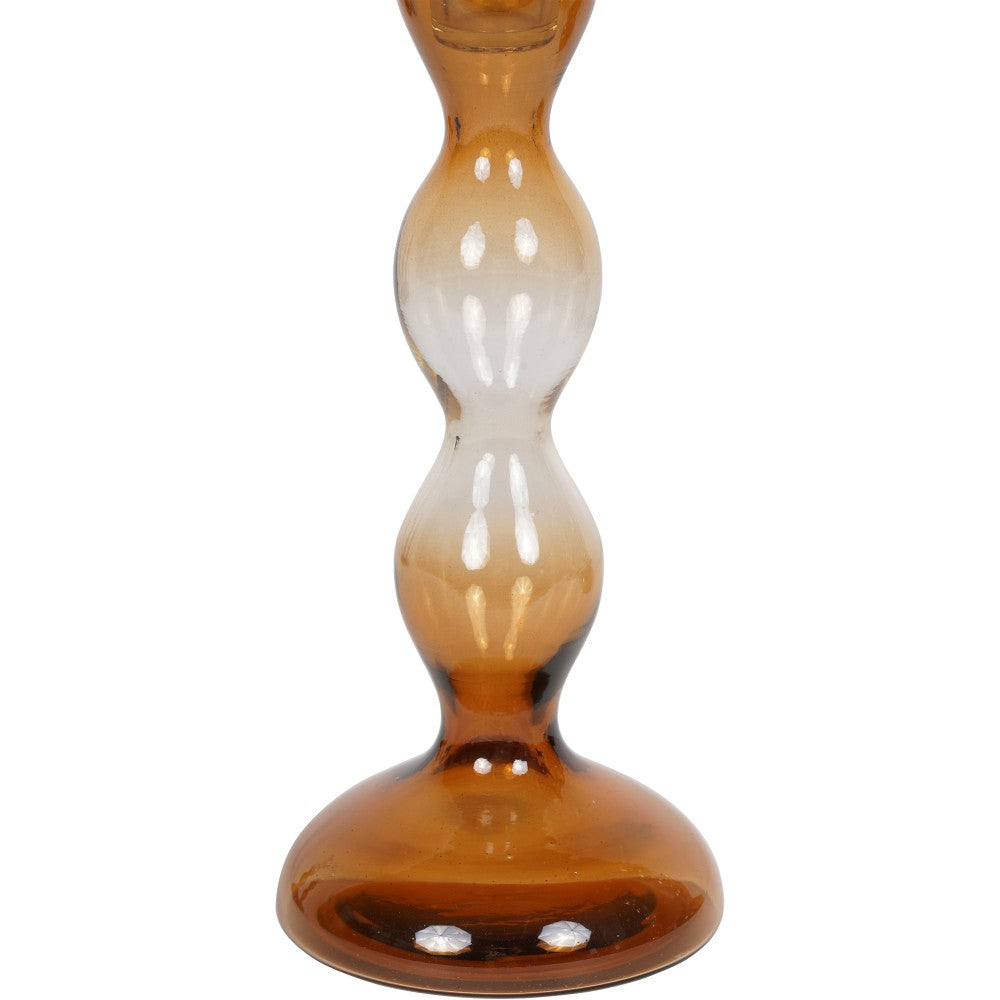 Product photograph of Libra Interiors Bobble Candlestick In Orange Ombre Small from Olivia's.