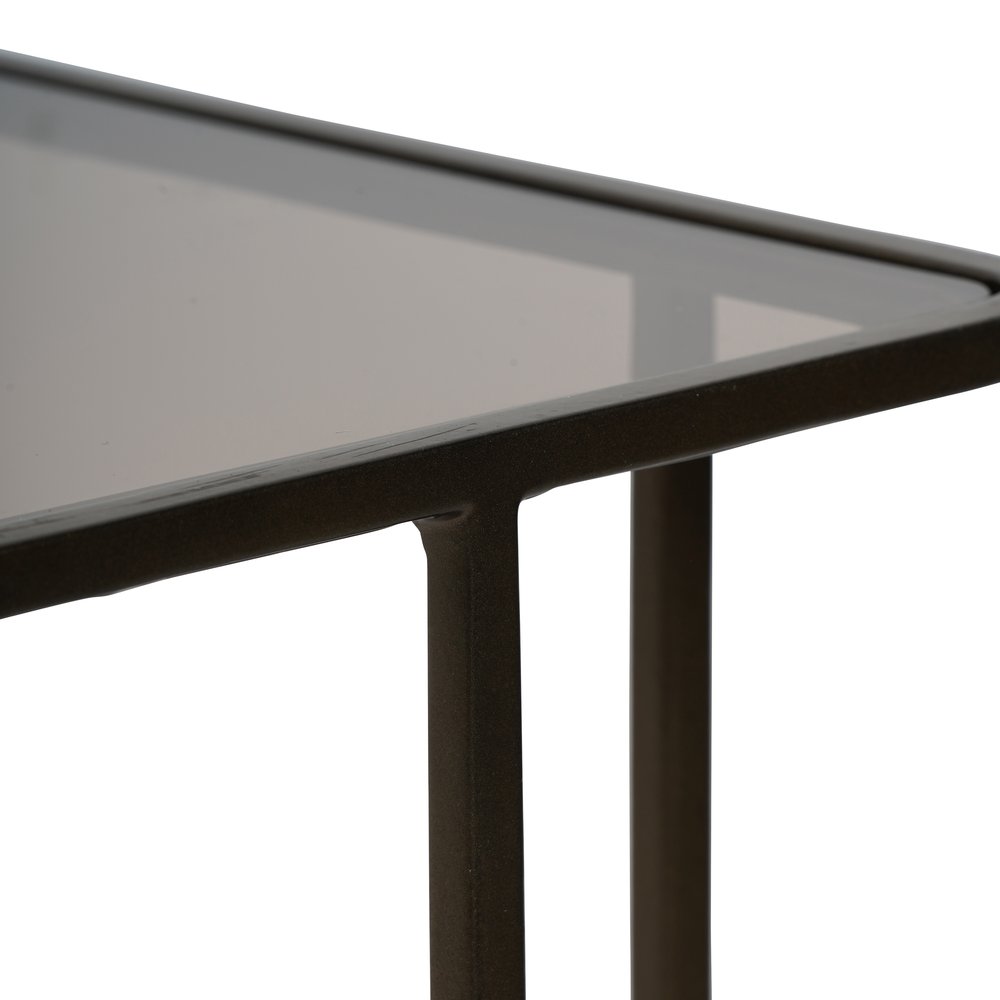 Product photograph of Libra Interiors Salzburg Set Of 2 Glass And Metal Side Tables from Olivia's.