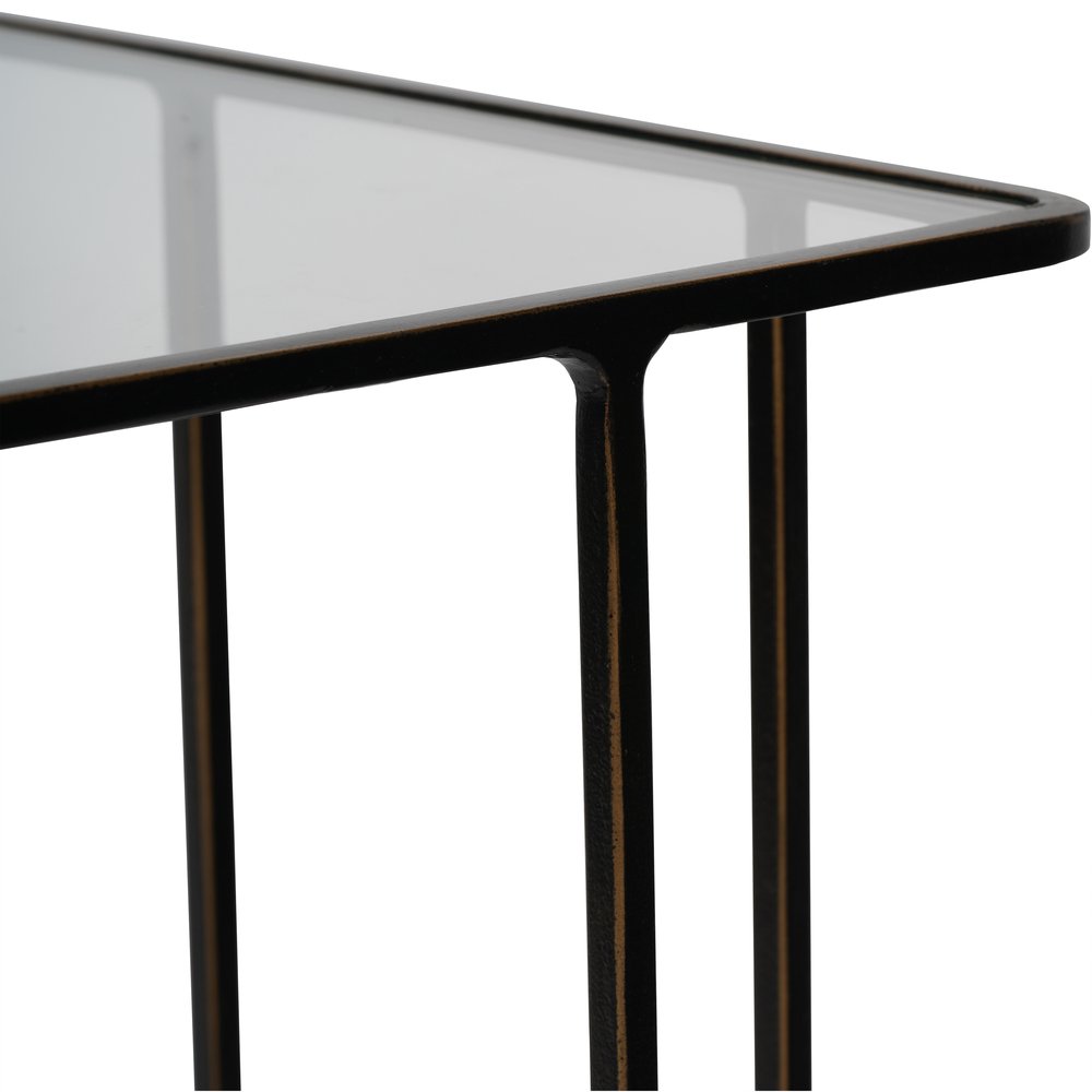 Product photograph of Libra Interiors Linz Set Of 2 Glass And Metal Side Tables from Olivia's.