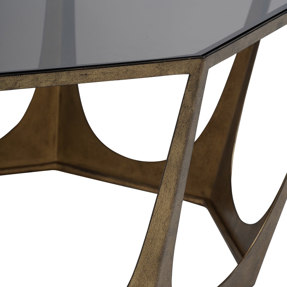 Product photograph of Libra Interiors Terassa Catalan Style Champagne And Smoked Glass Coffee Table from Olivia's.