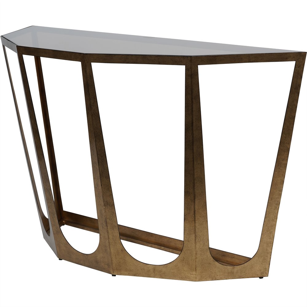 Libra Interiors Terassa Catalan Style Champagne And Smoked Glass Console Table