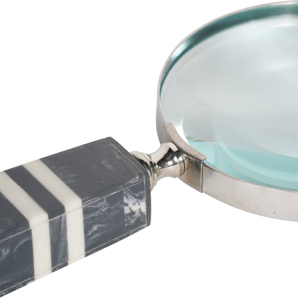 Product photograph of Libra Interiors Peebles Grey And White Magnifying Glass from Olivia's.