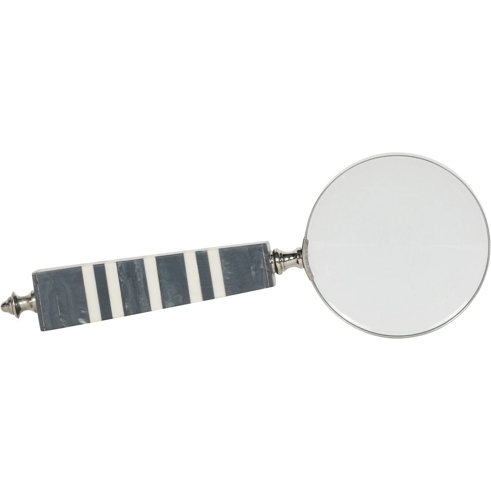 Product photograph of Libra Interiors Peebles Grey And White Magnifying Glass from Olivia's.