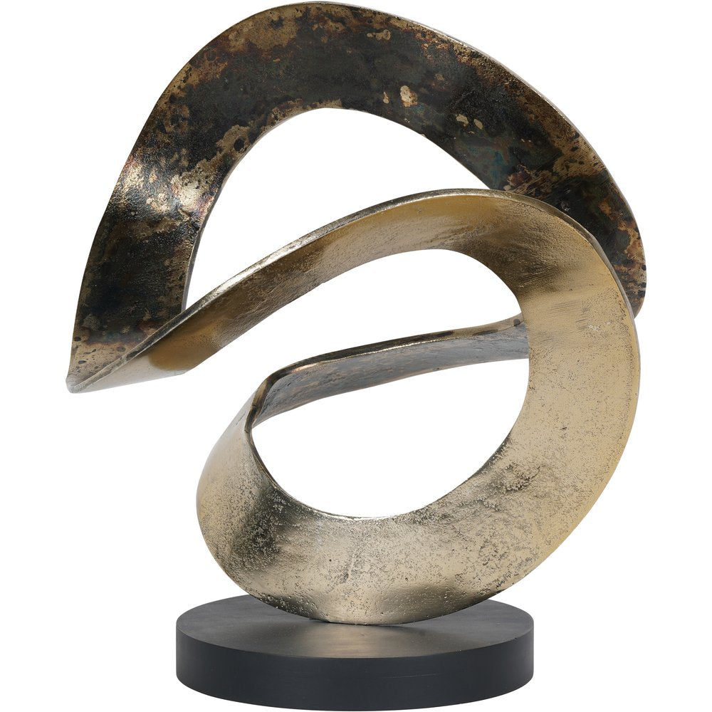 Libra Interiors Ribbon Knot Sculpture On Black Wooden Base