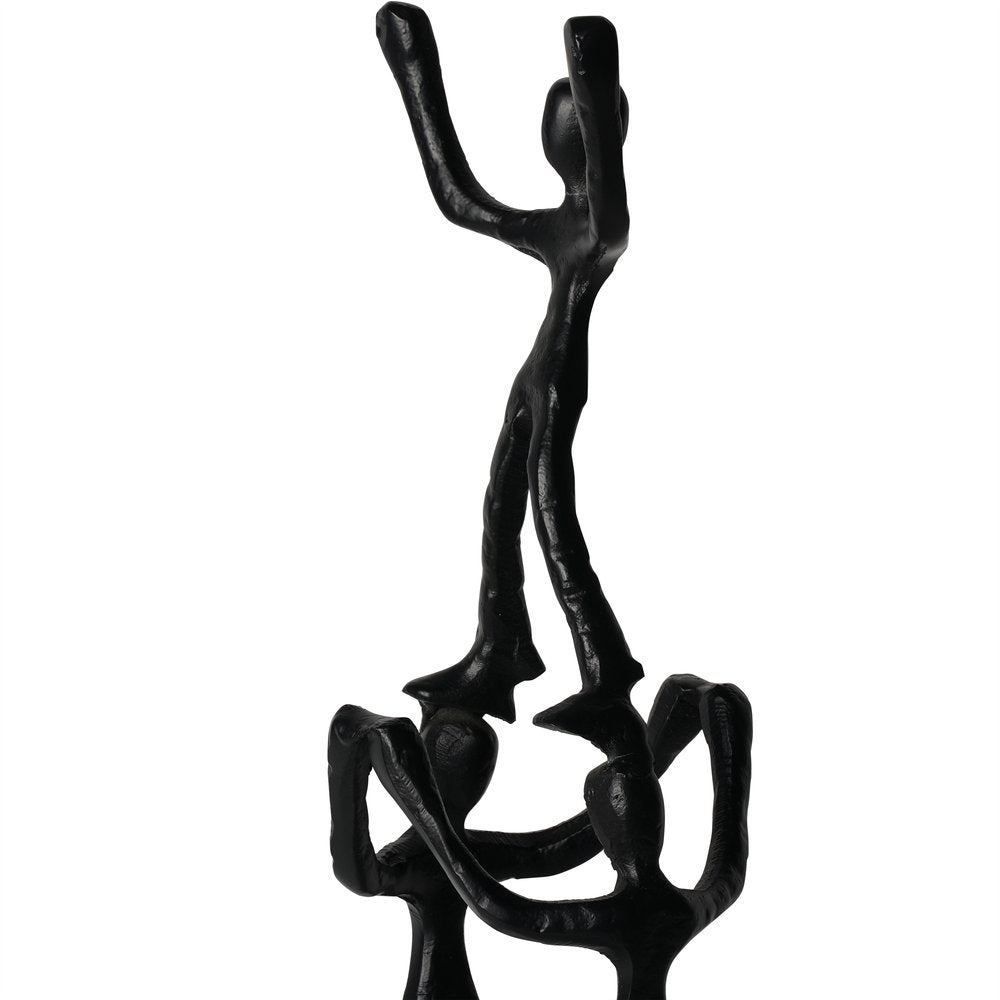 Product photograph of Libra Interiors Tower Of Humans Sculpture In Black from Olivia's.