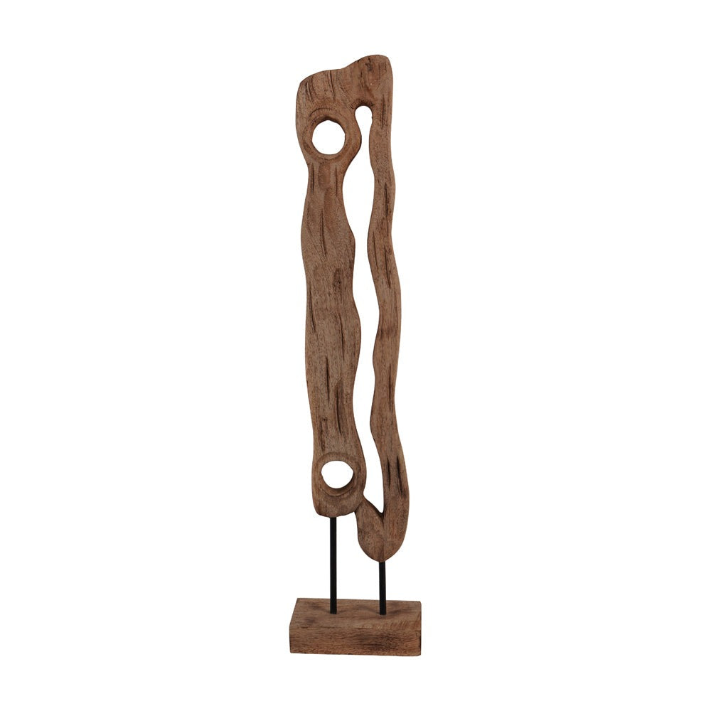 Product photograph of Libra Interiors Carved Wood Textured Sculpture Small from Olivia's