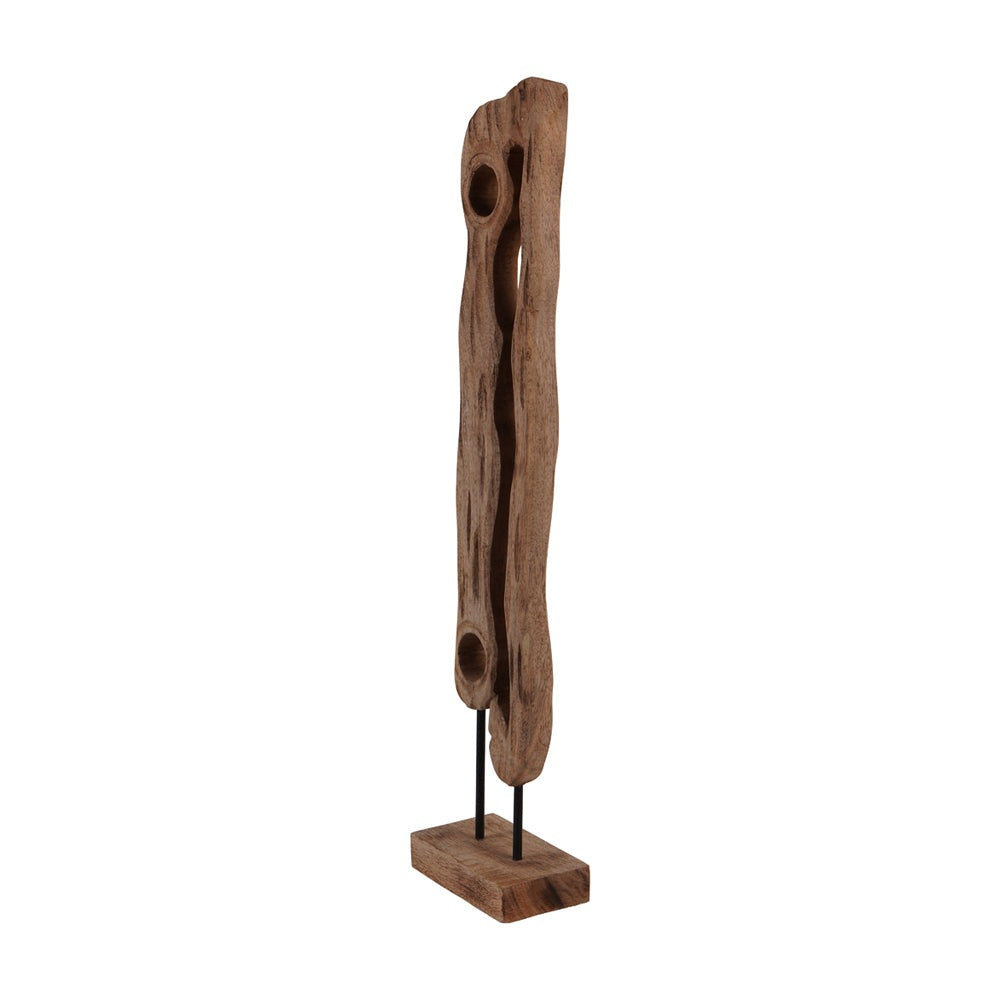 Product photograph of Libra Interiors Carved Wood Textured Sculpture Small from Olivia's.