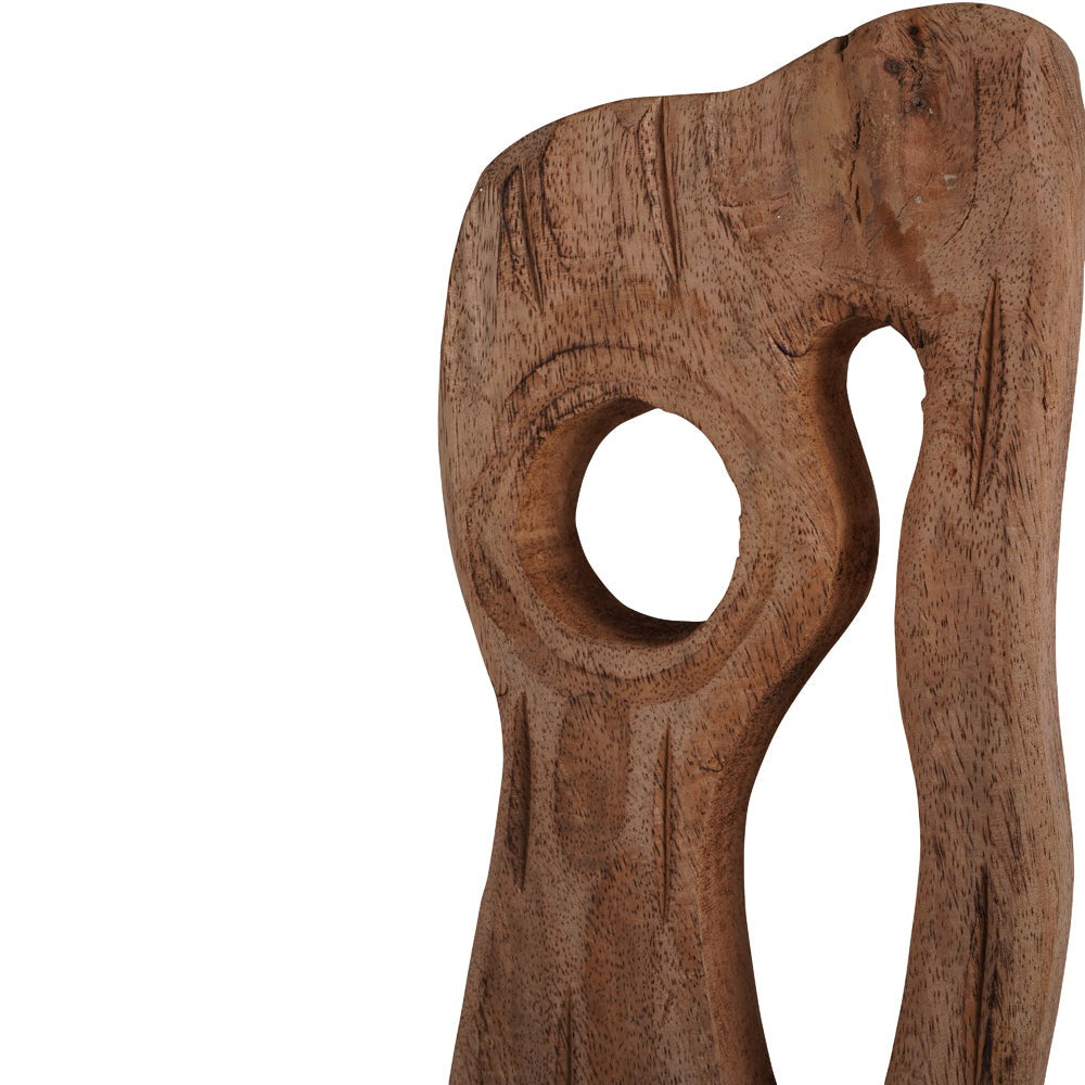 Product photograph of Libra Interiors Carved Wood Textured Sculpture Small from Olivia's.