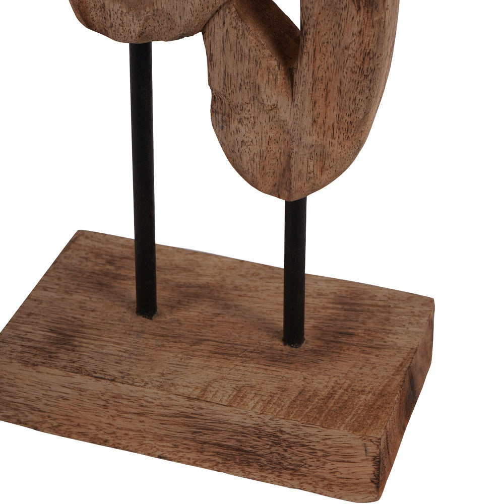 Product photograph of Libra Interiors Carved Wood Textured Sculpture Small from Olivia's.