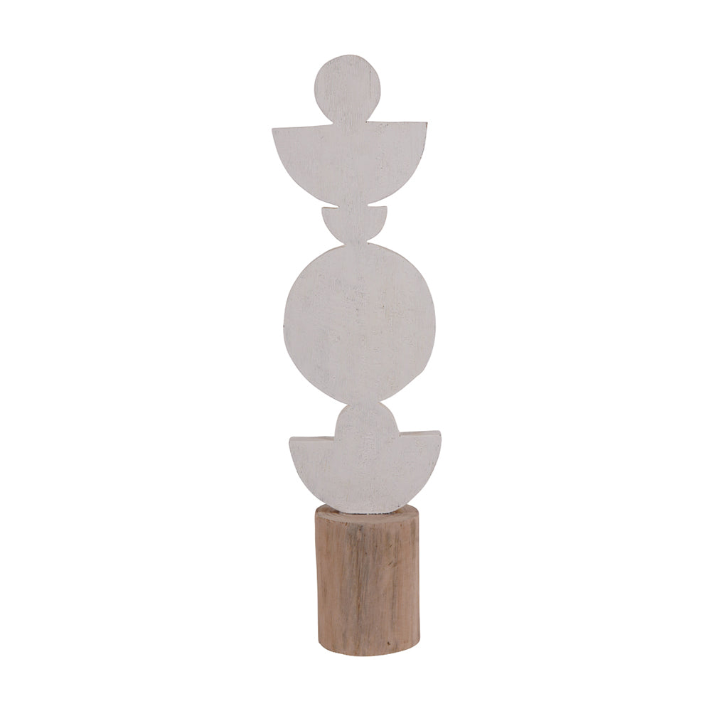 Product photograph of Libra Interiors Totem Sculpture On Stand White Small from Olivia's