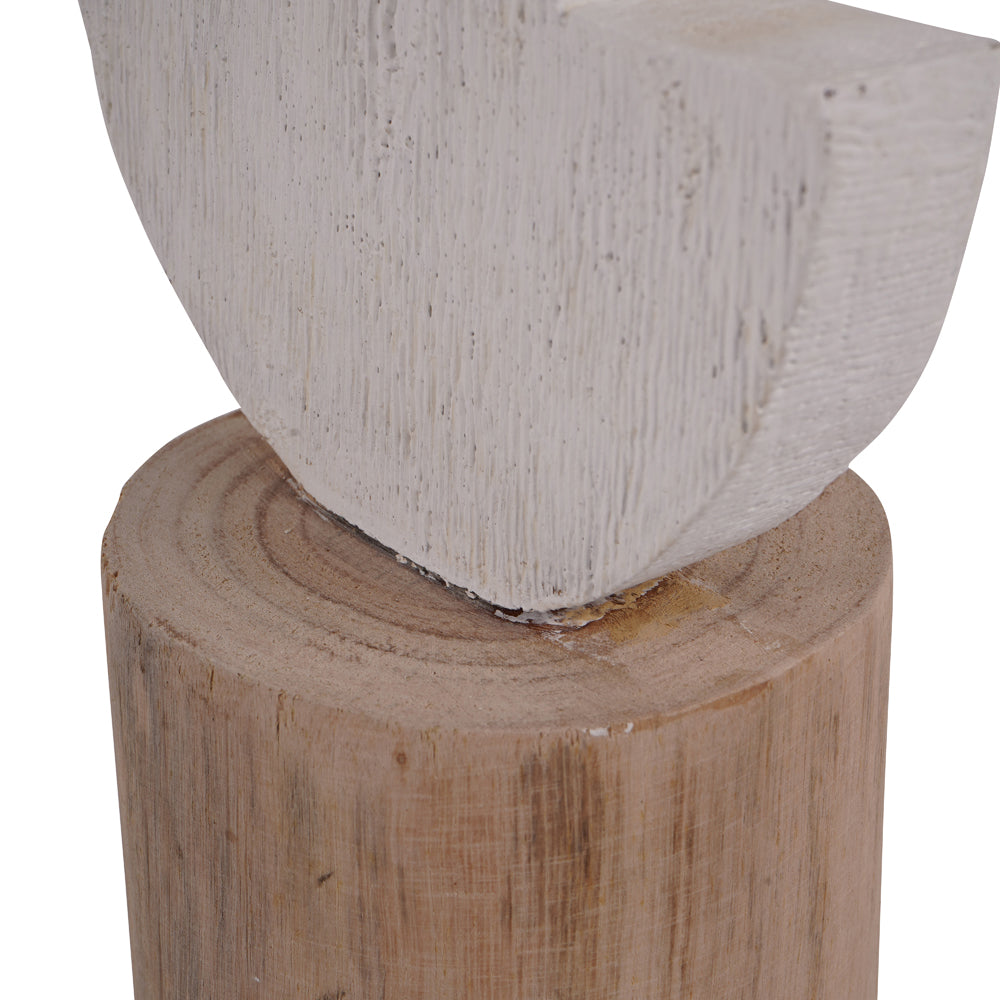 Product photograph of Libra Interiors Totem Sculpture On Stand White Small from Olivia's.