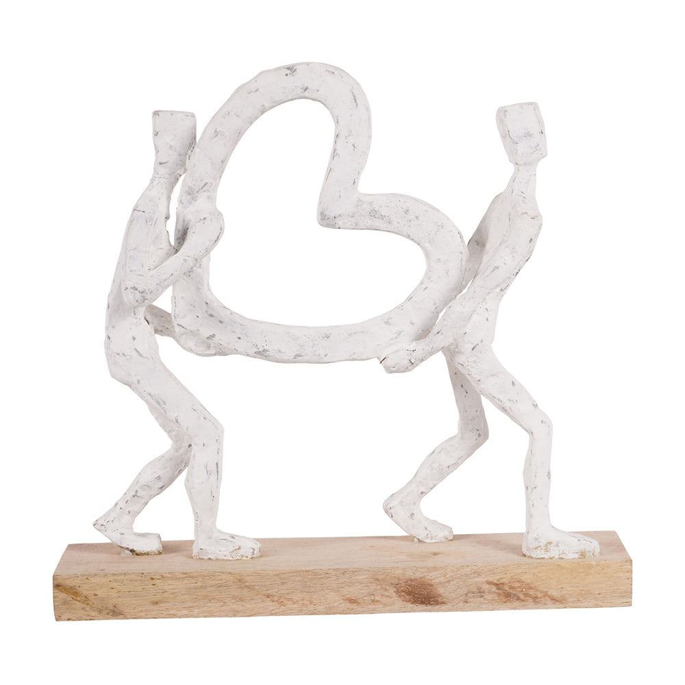Product photograph of Libra Interiors Couple Holding Heart In White from Olivia's.