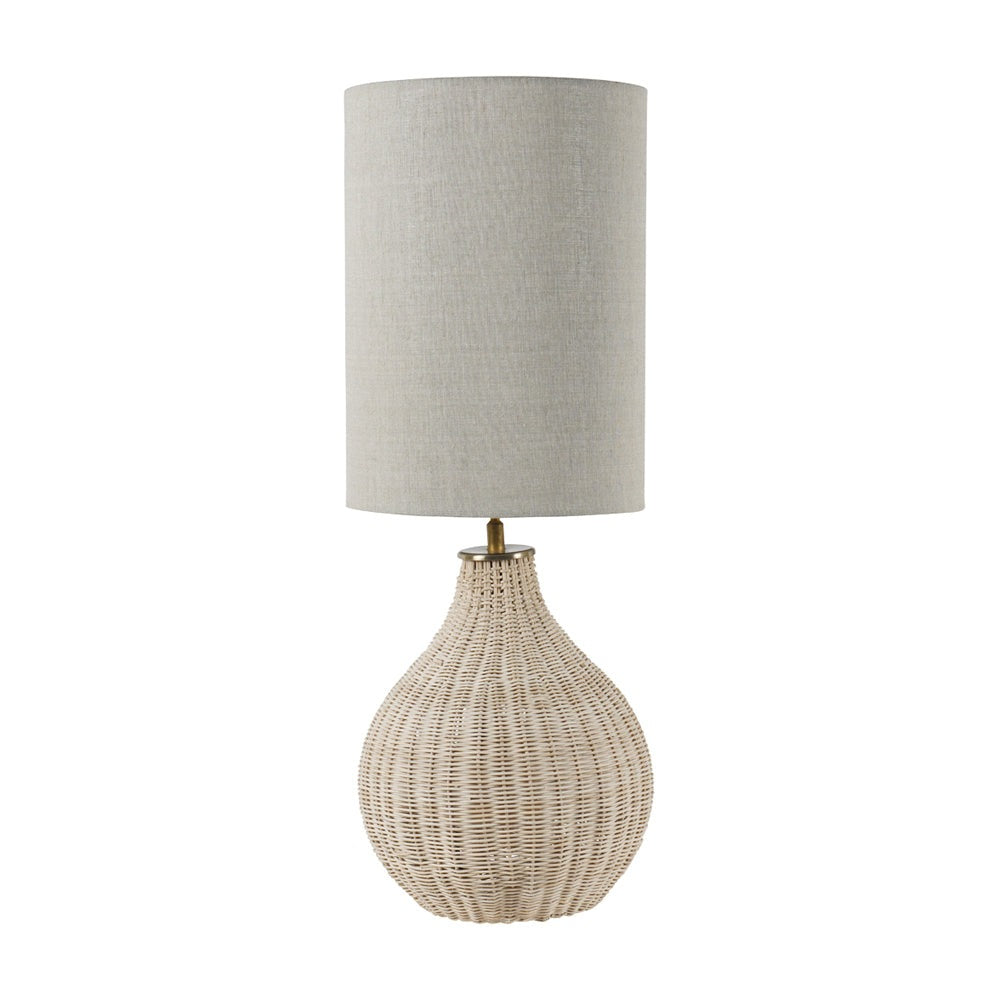 Product photograph of Libra Interiors Natural Rattan Lamp With Drum Shade Large from Olivia's
