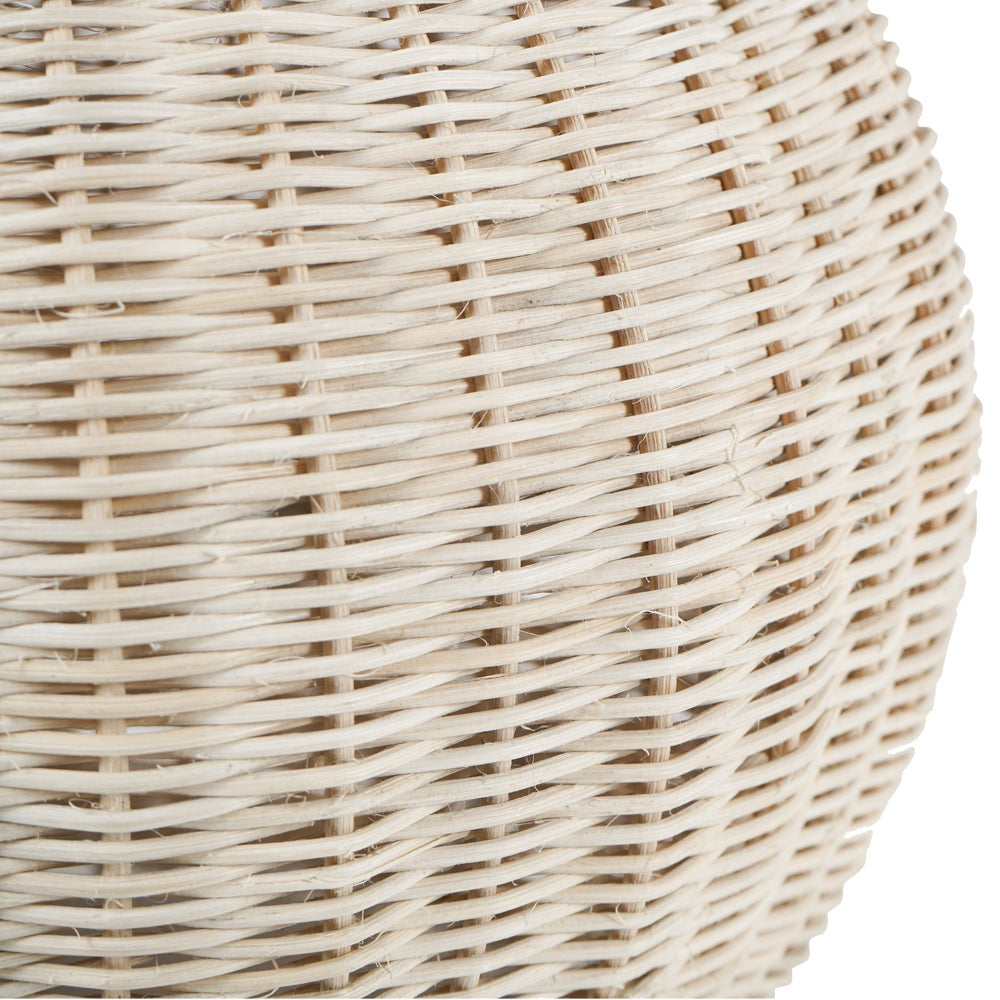 Product photograph of Libra Interiors Natural Rattan Lamp With Drum Shade Large from Olivia's.