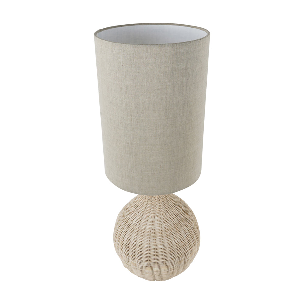 Product photograph of Libra Interiors Natural Rattan Lamp With Drum Shade Small from Olivia's.