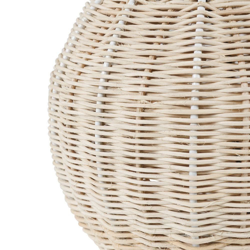 Product photograph of Libra Interiors Natural Rattan Lamp With Drum Shade Small from Olivia's.