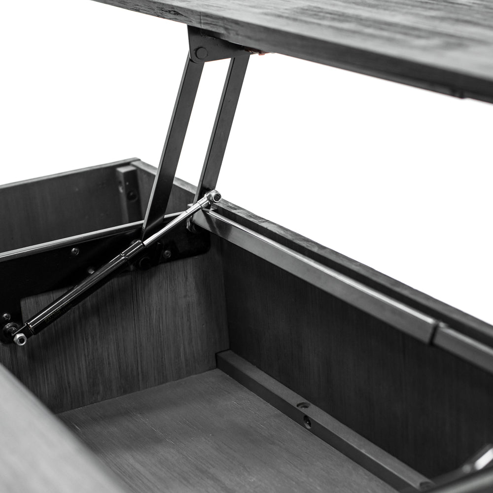 Product photograph of Libra Interiors Bronks Black Acacia Wood Storage Coffee Table from Olivia's.