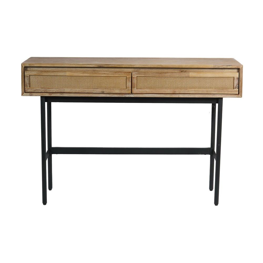 Product photograph of Libra Interiors Maddox 2 Drawer Console Table from Olivia's.
