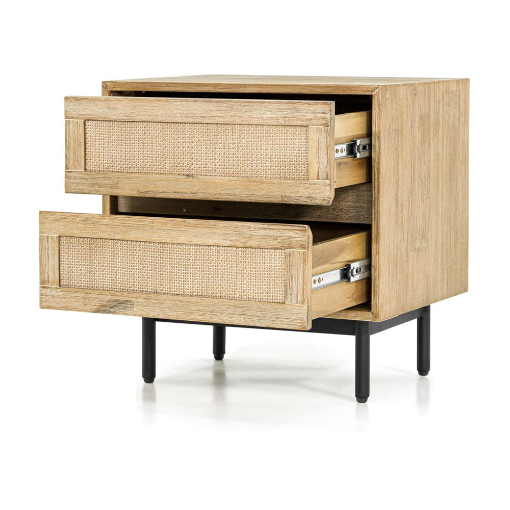 Product photograph of Libra Interiors Maddox 2 Drawer Bedside Table from Olivia's.