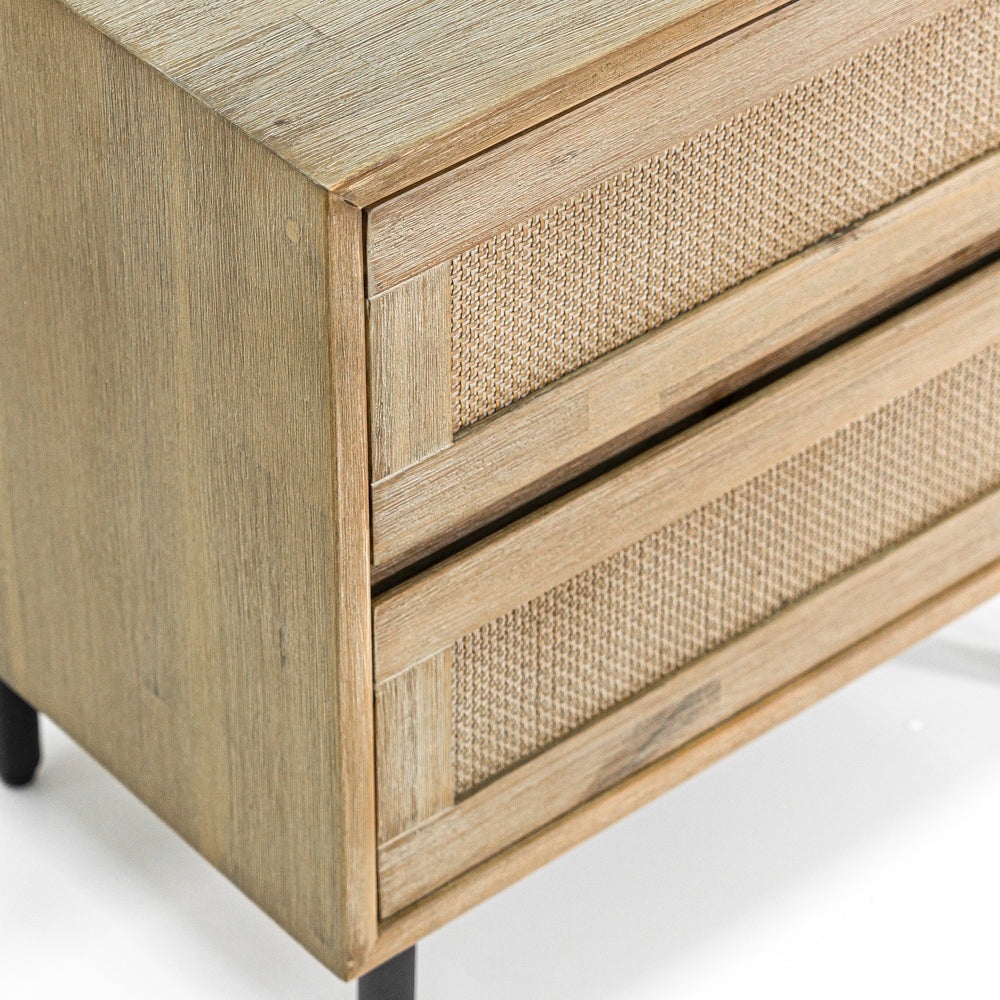 Product photograph of Libra Interiors Maddox 2 Drawer Bedside Table from Olivia's.