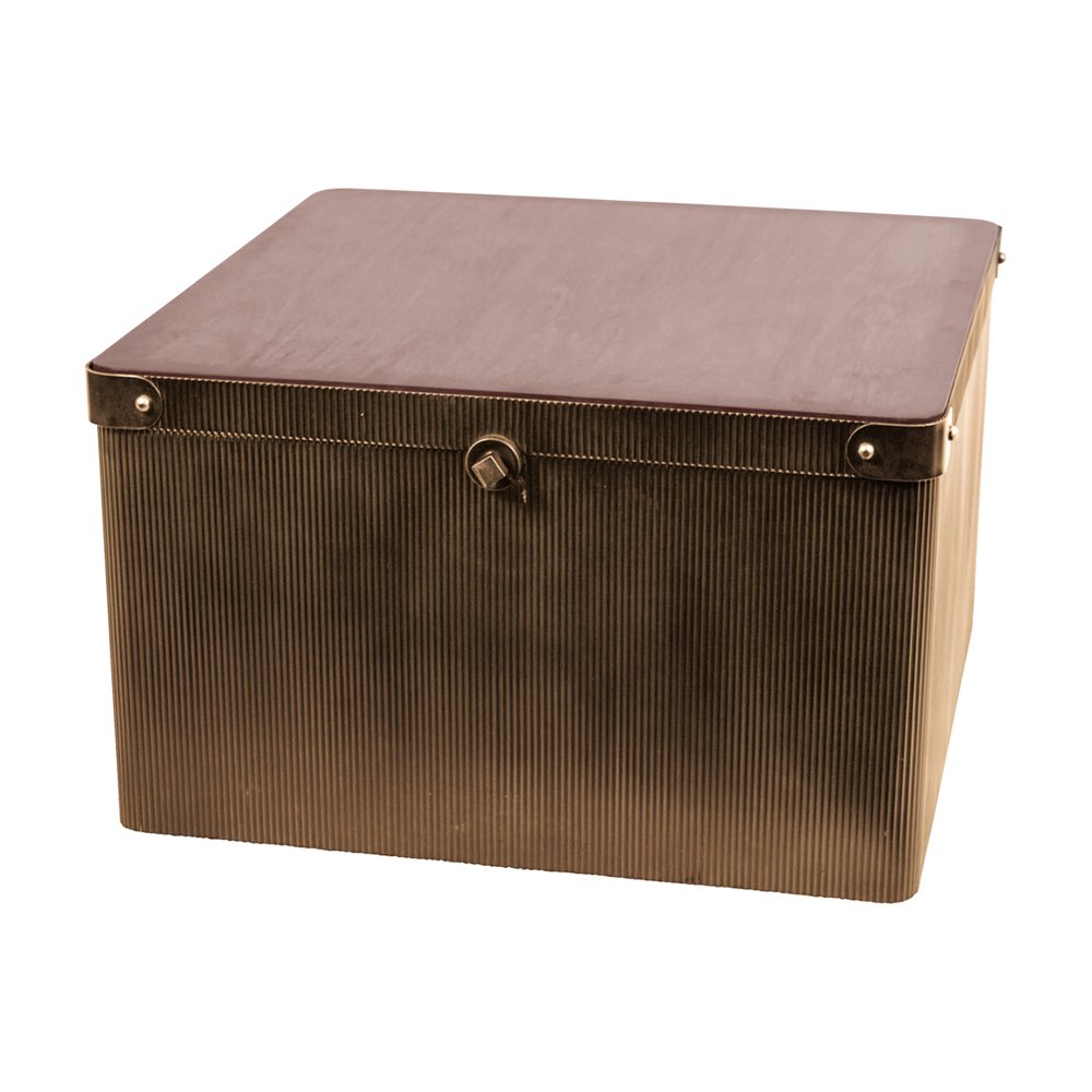 Product photograph of Libra Interiors Hunter Corrugated Antique Gold Storage Coffee Table from Olivia's