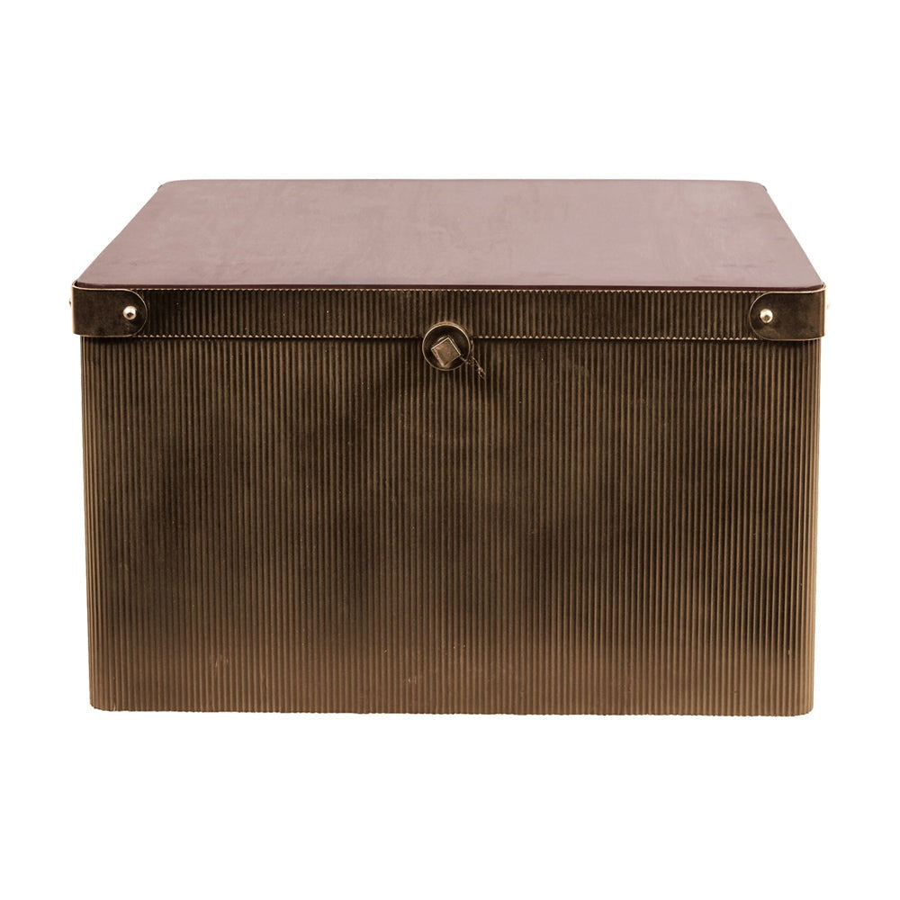 Product photograph of Libra Interiors Hunter Corrugated Antique Gold Storage Coffee Table from Olivia's.