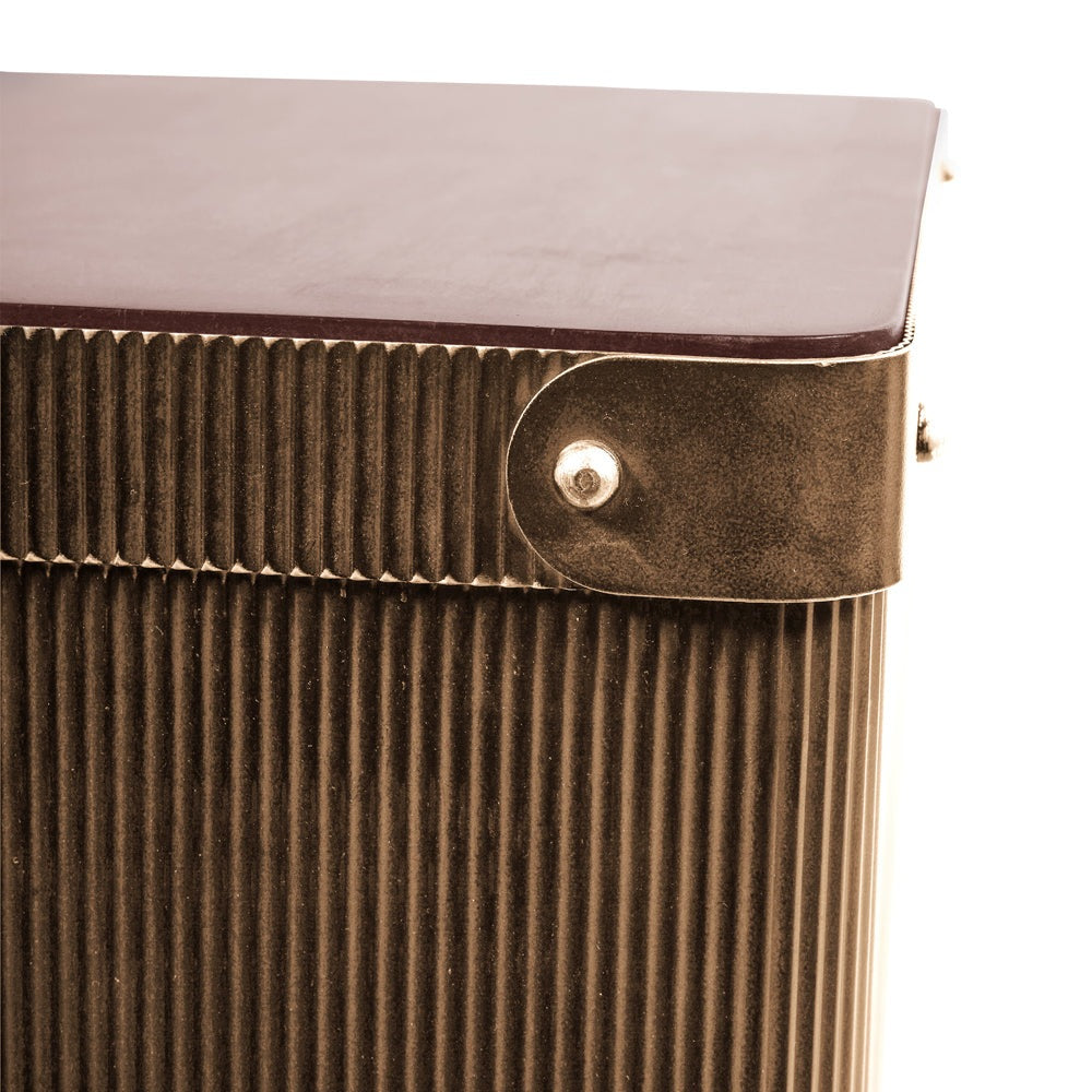 Product photograph of Libra Interiors Hunter Corrugated Antique Gold Storage Coffee Table from Olivia's.