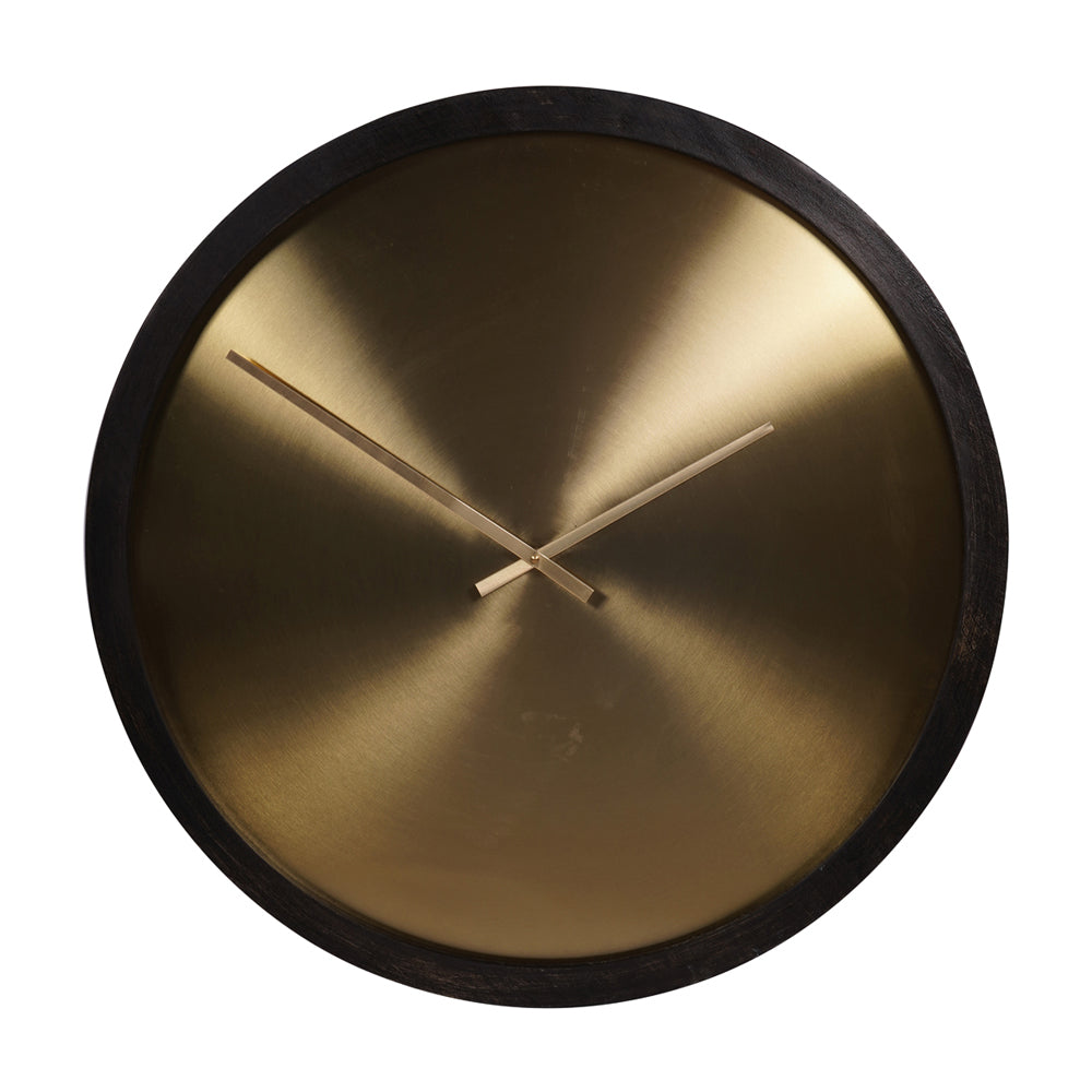 Product photograph of Libra Interiors Iron Dial Wall Clock With Wooden Frame Large from Olivia's