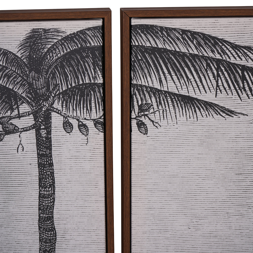 Product photograph of Libra Interiors Palm Tree Set Of 4 Framed Canvas from Olivia's.