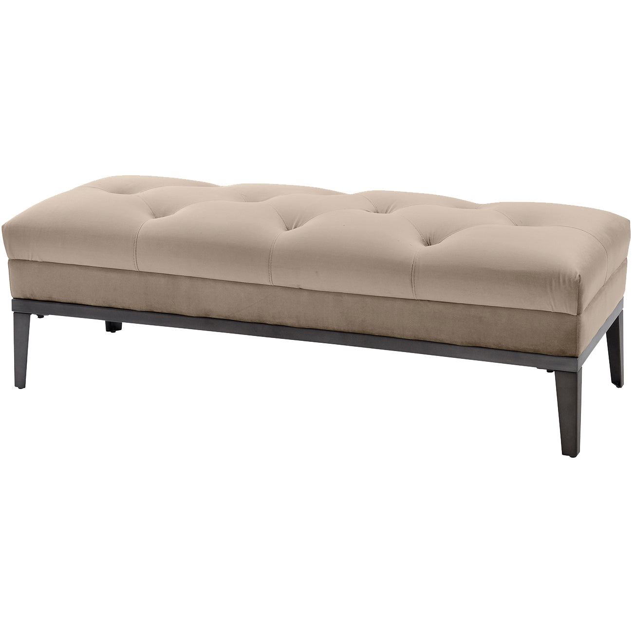 Product photograph of Libra Interiors Belgravia Mink Buttoned Ottoman from Olivia's