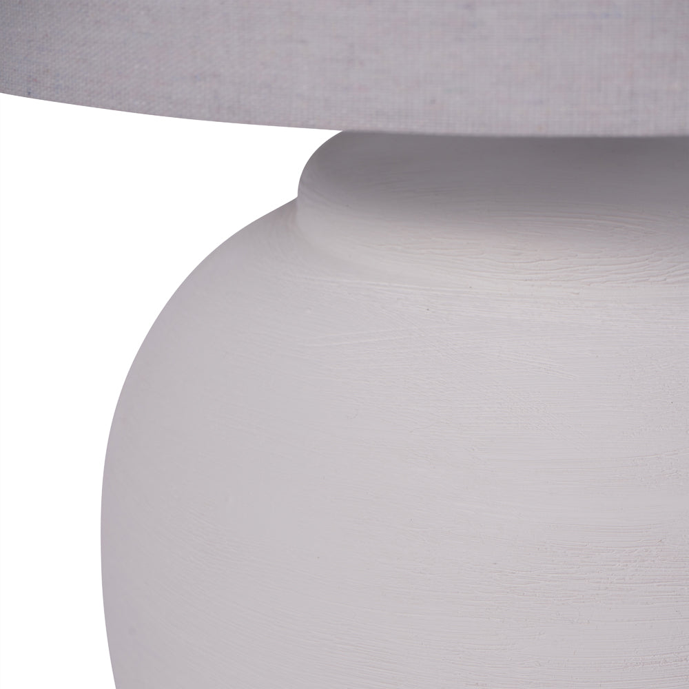 Product photograph of Libra Interiors Rhodes White Ceramic Lamp from Olivia's.