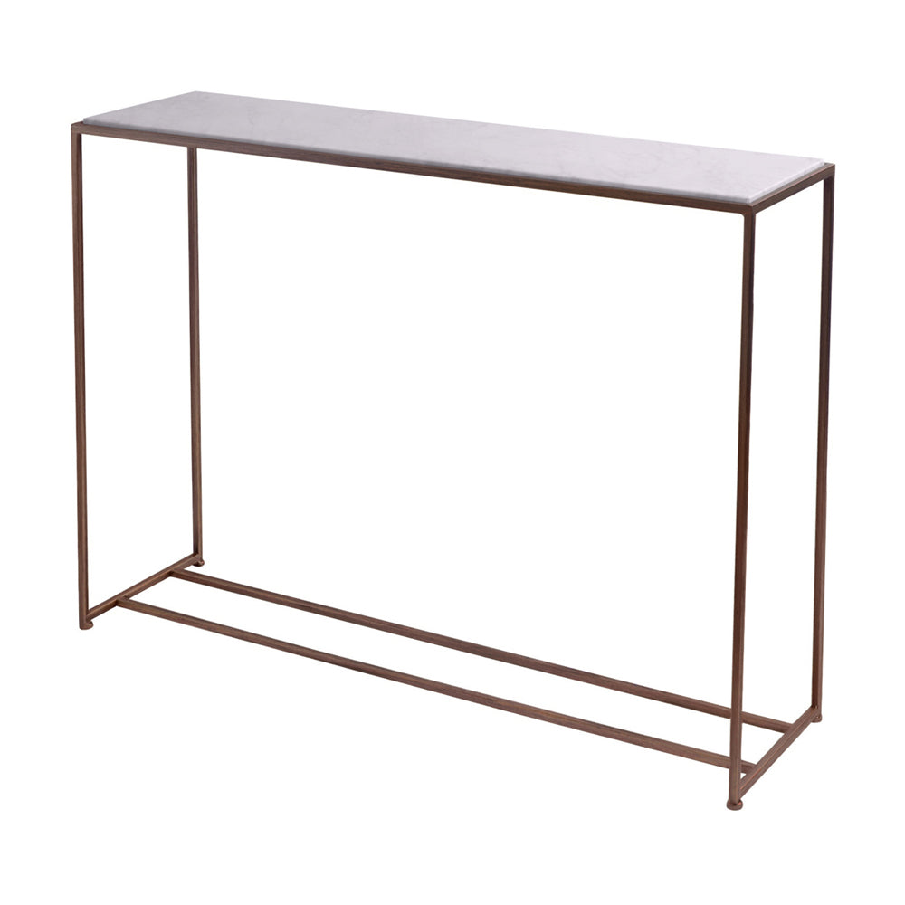 Product photograph of Libra Interiors Hylas Antique Copper Ceramic Console Table from Olivia's