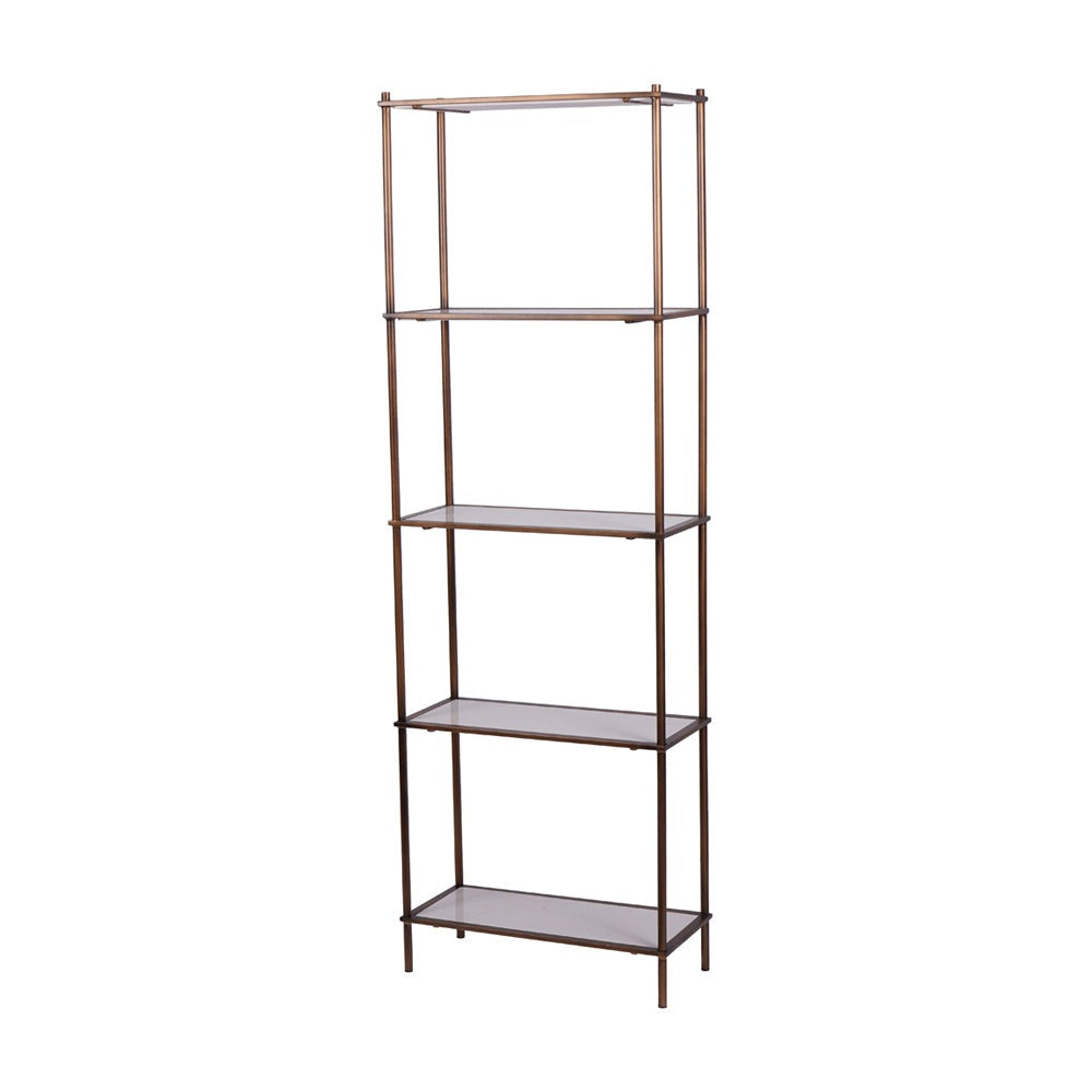 Product photograph of Libra Interiors Hylas Antique Copper Ceramic 5 Tier Shelving Unit from Olivia's