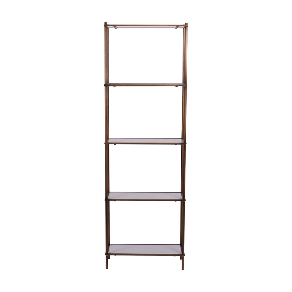 Product photograph of Libra Interiors Hylas Antique Copper Ceramic 5 Tier Shelving Unit from Olivia's.
