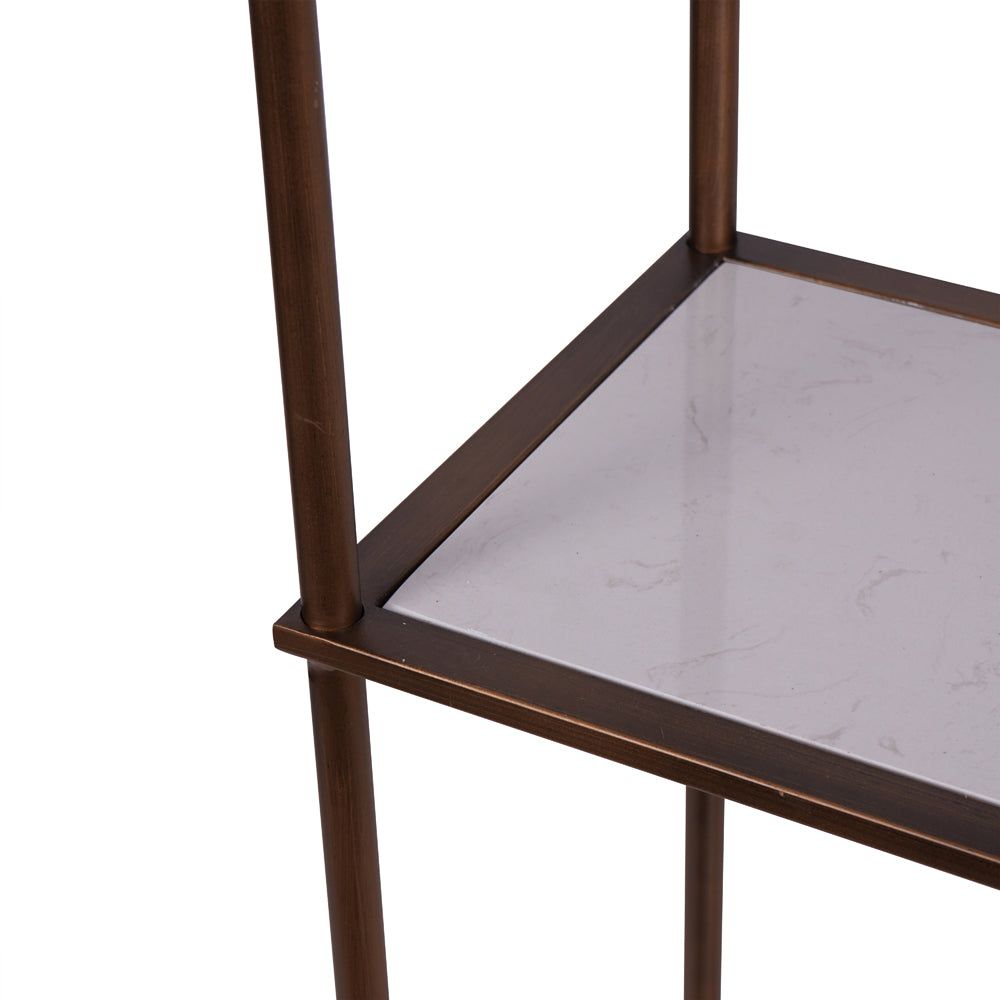 Product photograph of Libra Interiors Hylas Antique Copper Ceramic 5 Tier Shelving Unit from Olivia's.