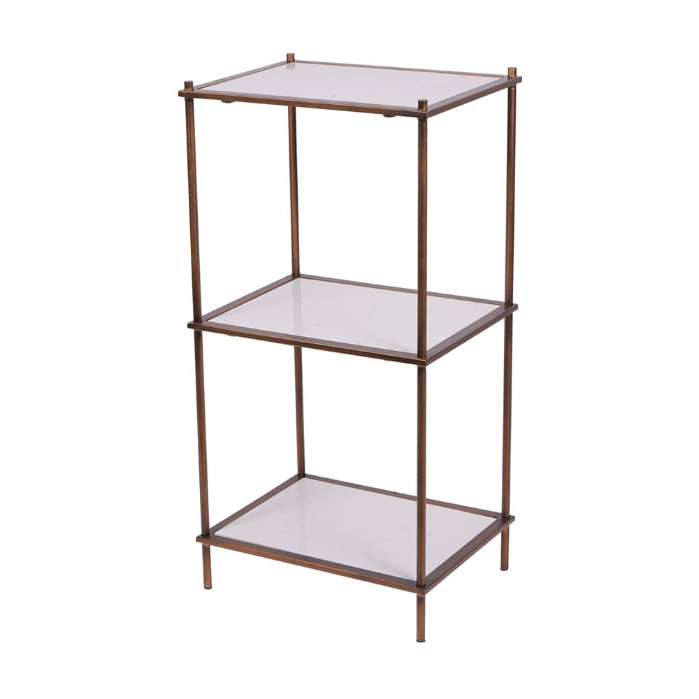 Product photograph of Libra Interiors Hylas Antique Copper Ceramic 3 Tier Shelving Unit from Olivia's