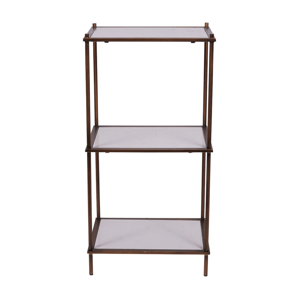 Product photograph of Libra Interiors Hylas Antique Copper Ceramic 3 Tier Shelving Unit from Olivia's.