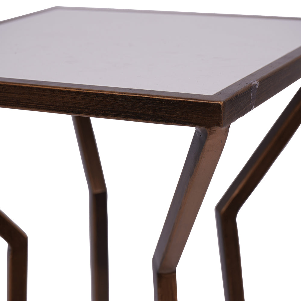 Product photograph of Libra Interiors Hylas Antique Copper Ceramic Side Table from Olivia's.