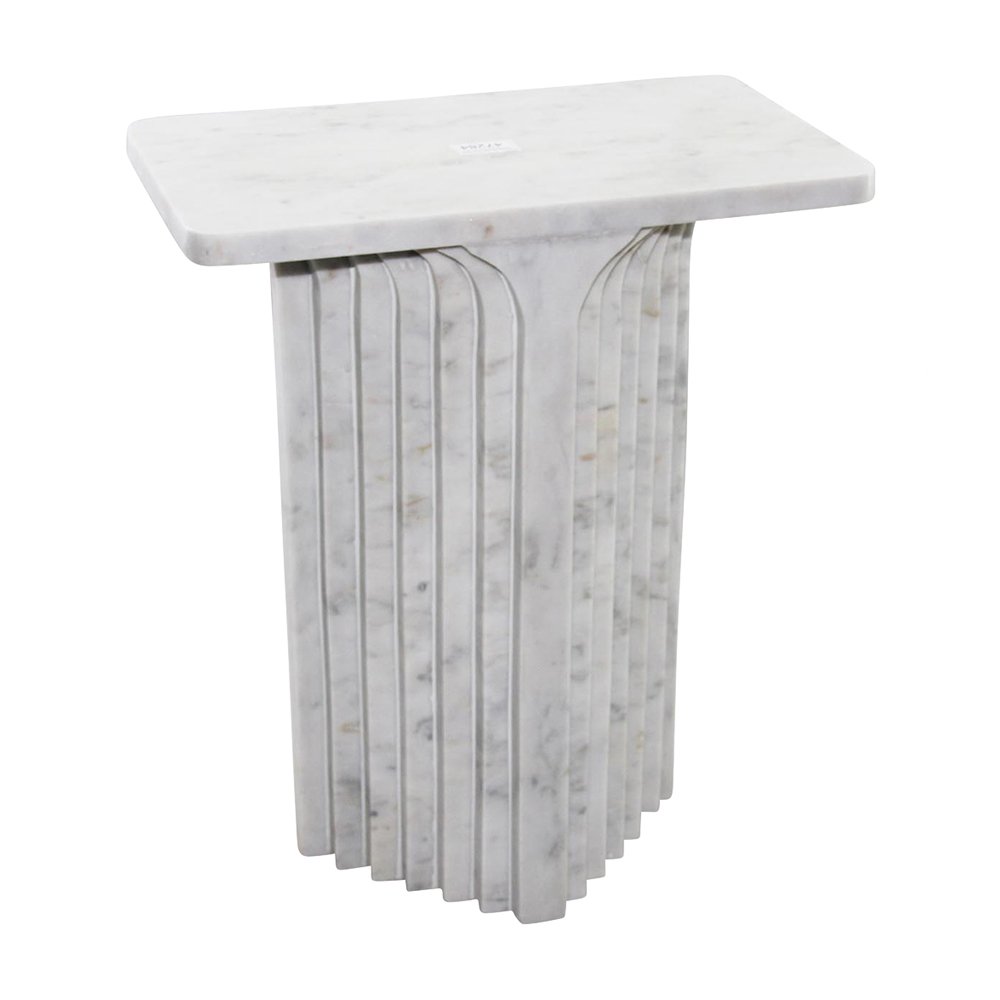 Product photograph of Libra Interiors Marble Column Side Table White from Olivia's