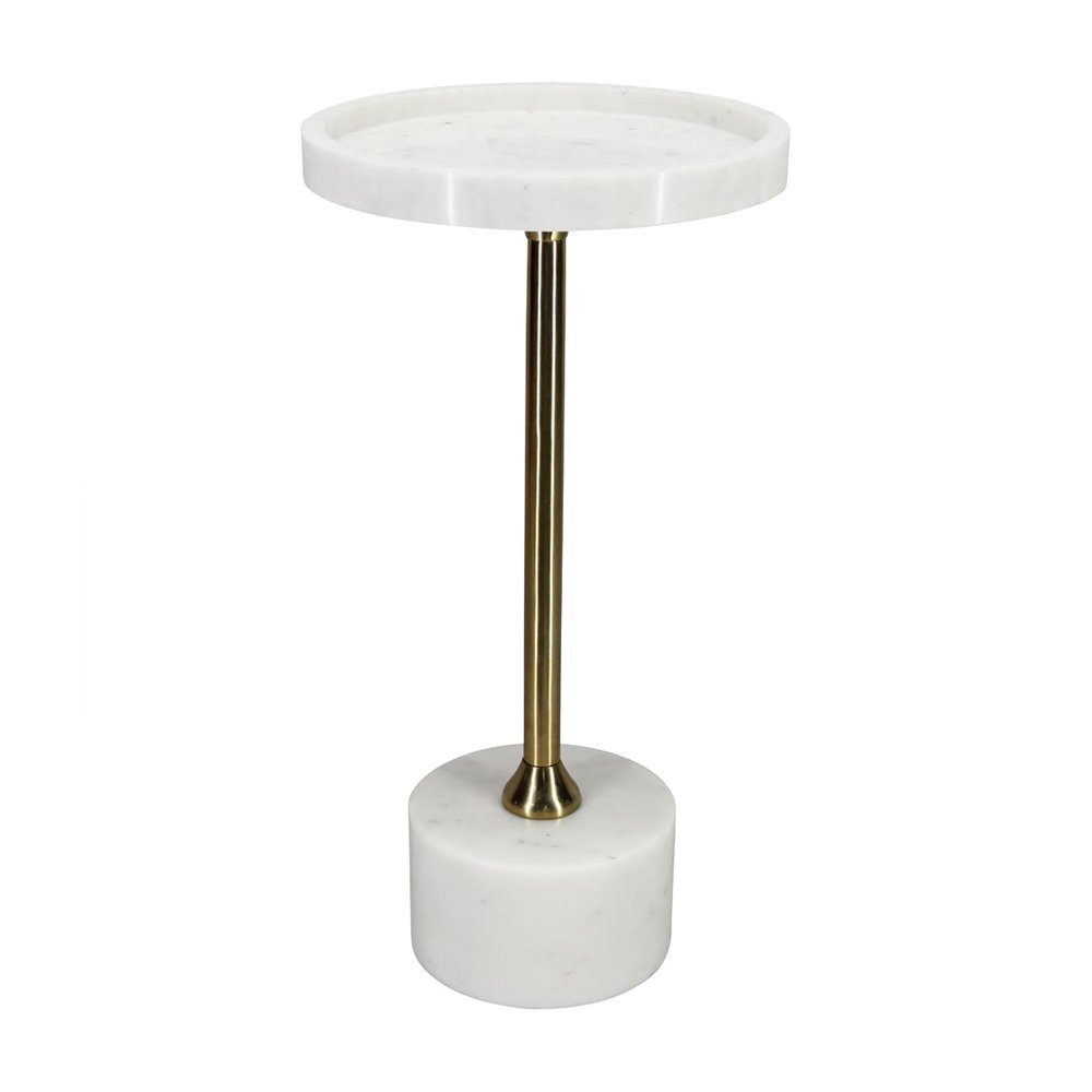 Product photograph of Libra Interiors Marble White Side Table from Olivia's