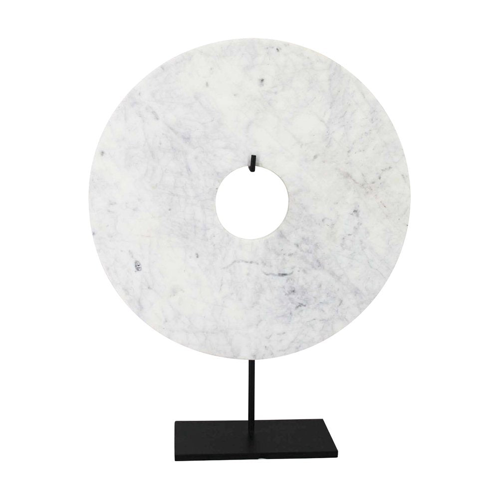 Product photograph of Libra Interiors White Marble Ornament On Stand from Olivia's