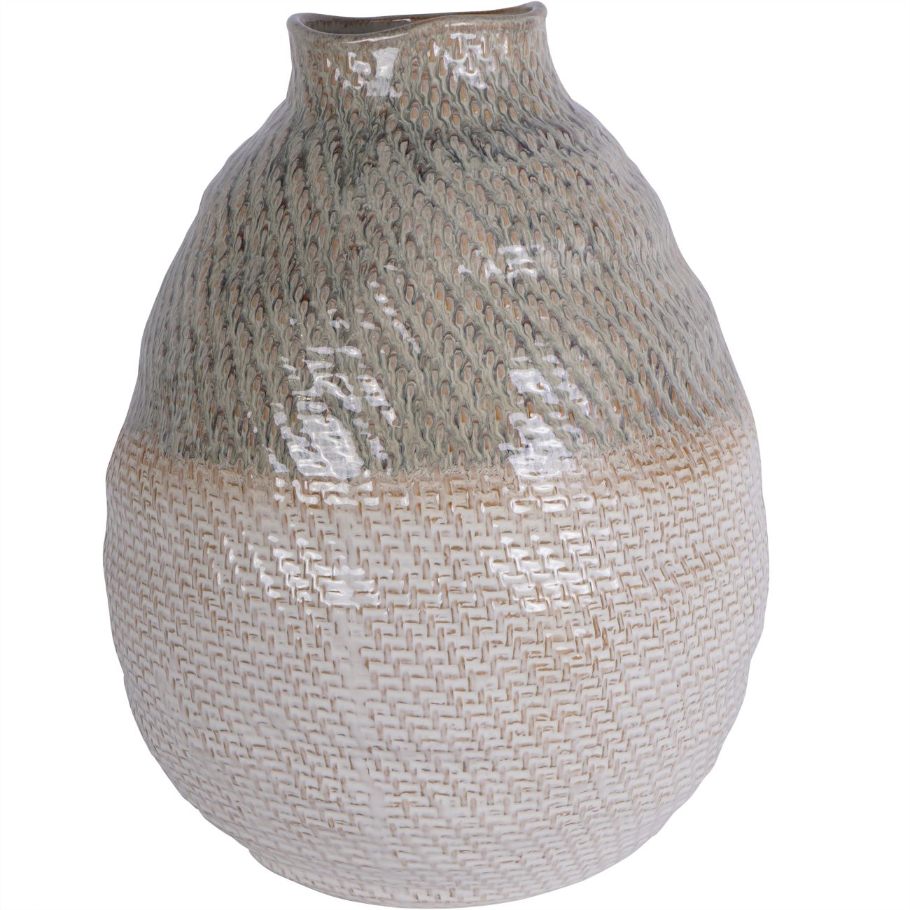 Product photograph of Libra Interiors Extra Large Ceramic Woven Vase from Olivia's.