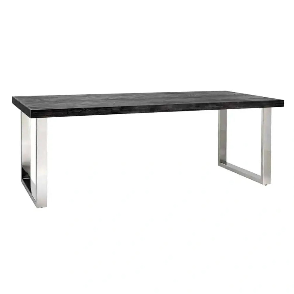 Product photograph of Richmond Interiors Blackbone Dining Table In Silver from Olivia's