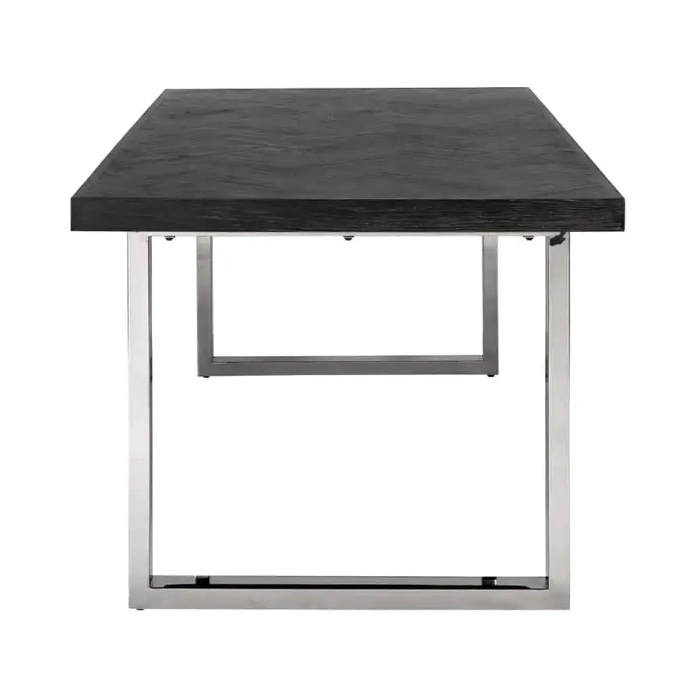 Product photograph of Richmond Interiors Blackbone Dining Table In Silver from Olivia's.